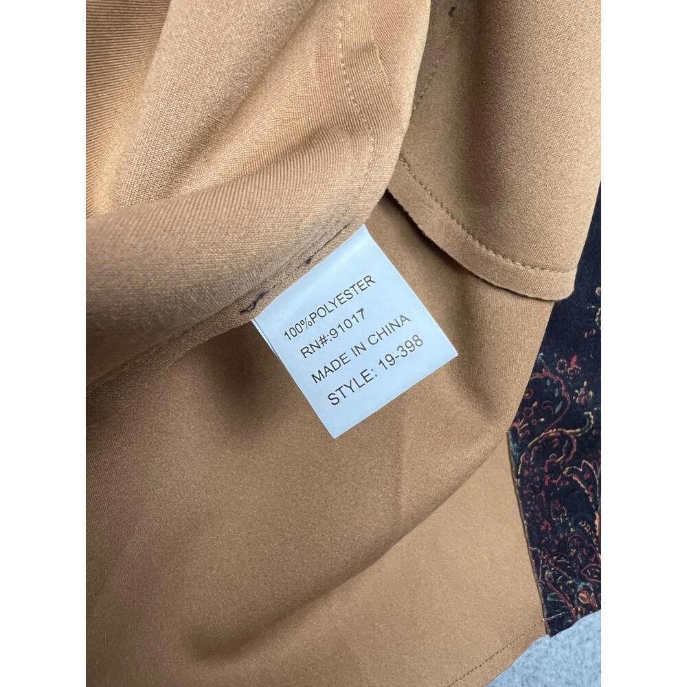 Anthropologie Solitaire Womens Midi Trench Jacket Size S Paisley Boho Faux Suede - Picture 7 of 11